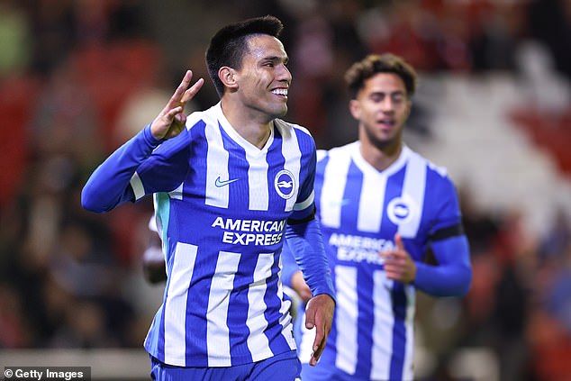 Brighton forward Diego Gomez scored a sensational four goals for Brighton on Tuesday night