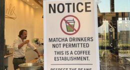 Dritan Alsela, a barista who owns three cafés, declared war on the green powder by launching a cheeky ¿anti-matcha campaign¿ on Instagram