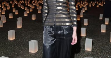 Cate Blanchett led the celebrities attending the Armani show during Milan Fashion Week on Sunday as they paid tribute to the late designer