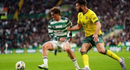 Luke McCowan in action during Saturday's stalemate against Hibs at Celtic Park
