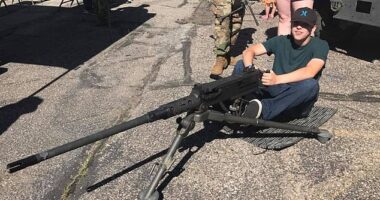 Tyler Robinson, 22, named Friday as the alleged killer who shot Charlie Kirk, had a childhood obsession with guns and was seen posing with an M2 Browning 50. calibre machine gun in social media pictures