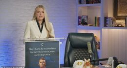 Charlie Kirk's widow, Erika Kirk, pledged to carry on her late husband's 'conservative movement' during an emotional broadcast Friday evening