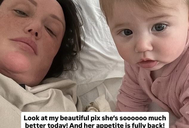 Charlotte Crosby revealed her baby daughter Pixi had been rushed to hospital after 'screaming and throwing up' all day