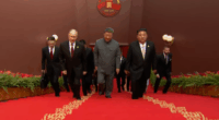 China military parade latest: Xi Jinping arrives with Putin and Kim Jong Un for start of major show of force