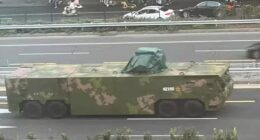 Rehearsals for the event showed the new laser weapon - billed as 'the most powerful laser air defence system in the world' - mounted on an eight-wheeled truck and covered in a green tarpaulin
