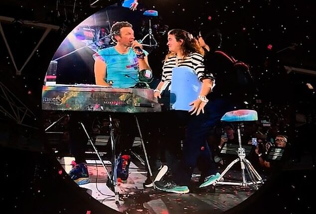Coldplay's Chris Martin has been accused of 'dehumanising' a pair of Israeli fans on stage after describing them as 'equal humans on Earth'