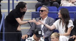 Courteney Cox reunited with Bruce Springsteen at the U.S. Open over the weekend, 40 year after starring in his music video Dancing In The Dark