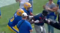 A pair of Pitt players were seen fighting with the ball boy after a touchdown against Louisville