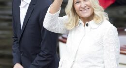 Crown Princess Mette-Marit of Norway (pictured with her son, Marius Borg Hoiby, in 2016 ) has been forced to cancel the majority of her official engagements in October due to her chronic lung condition