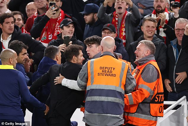 Diego Simeone has revealed why he angrily confronted Liverpool fans at Anfield on Wednesday