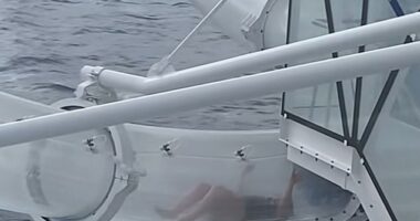 A TikTok video captured the distressing moment a passenger gets stuck in cruise ship waterslide