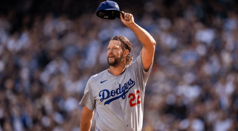 Los Angeles Dodgers pitcher Clayton Kershaw walks off the mound after his final regular season start, as the team announces he will not be on the Wild Card roster, signaling the end of his storied career.