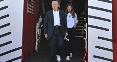 Donald Trump arrives at the Ryder Cup with granddaughter Kai but Team USA endure nightmare start at Bethpage