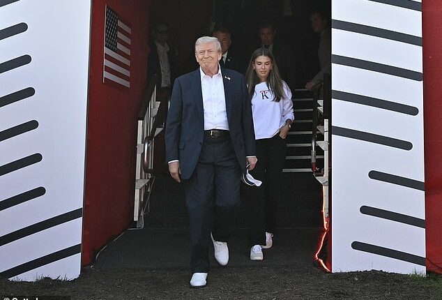 Donald Trump arrives at the Ryder Cup with granddaughter Kai but Team USA endure nightmare start at Bethpage