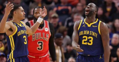 Draymond Green Headlocks Fan Wearing Jordan Poole Jersey