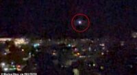 A light moves in the sky over Aalborg, amid reports of drone sightings that led to the airport being closed for several hours on Thursday
