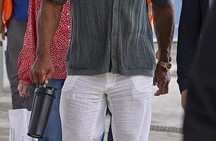 Dwayne Johnson displayed his slimmed-down frame as he departed Venice Film Festival on Tuesday - following a recent weight loss transformation