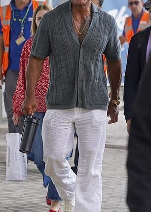 Dwayne Johnson displayed his slimmed-down frame as he departed Venice Film Festival on Tuesday - following a recent weight loss transformation
