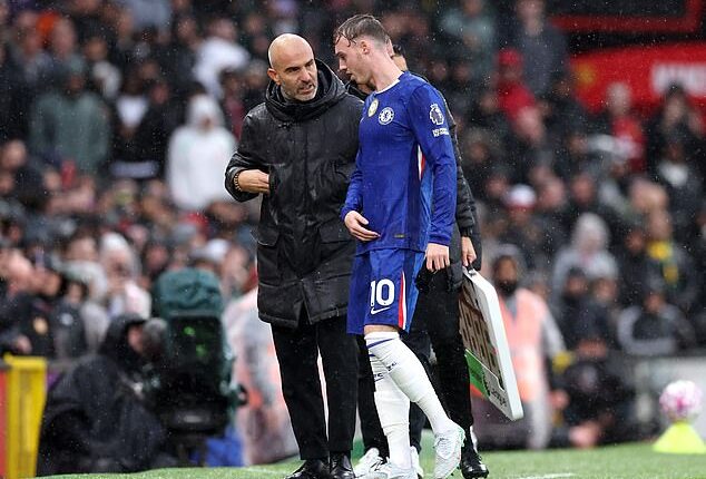 Cole Palmer was withdrawn from the game against Man United last Sunday after only 21 minutes
