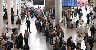 Passengers at Copenhagen Airport were left stranded after multiple large drones were seen over its runway