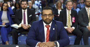 FBI Director Kash Patel defended his decision to post in real time updates on the investigation into finding the person who assassination Charlie Kirk. Pictured: Patel testifies before the Senate Judiciary Committee on September 16, 2025