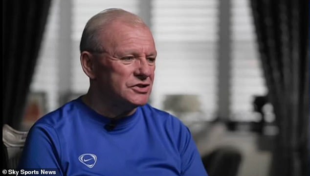 A former football league manager has shown off a dramatic transformation after shedding six stone