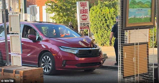 A woman driving a red minivan crashed through the KIPONA Festival in Pennsylvania about 6pm on Monday night, sparking chaos as terrified revelers ran to safety
