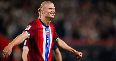 Man City's Erling Haaland scored five goals as Norway thrashed Moldova 11-1 on Tuesday night