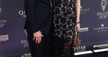 Lothar Matthaus was pictured with his girlfriend Theresa Sommer on the Ballon d'Or red carpet