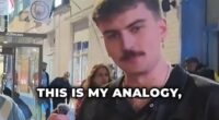 An Australian man (pictured) has been hailed by many on social media after he shut down an American influencer who asaked him multiple racially charged questions