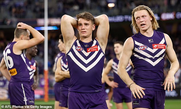 West Coast have been whacked by Will Schofield for celebrating Fremantle's one-point elimination final defeat to the Gold Coast