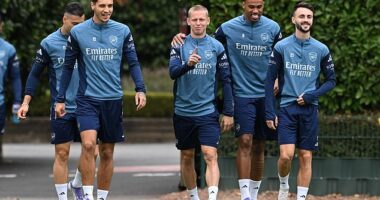 Former Arsenal star Jakub Kiwior (left) has revealed he found out of his summer Gunners exit via social media