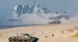 The Khmelyovka firing ground during drills to train amphibious assault, part of the active phase of the military exercises "Zapad-2021" staged by the armed forces of Russia and Belarus in Kaliningrad Region, Russia, September 11, 2021