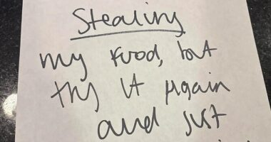 An office employee has detailed the moment she was so furious after discovering a colleague had secretly eaten her lunch that she penned a threatening note