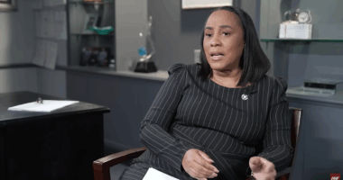 Fani Willis talking during an interview.