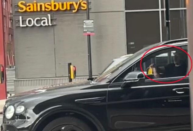 Gary Neville has been filmed appearing to use his phone while driving his £170K Bentley