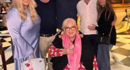 Gemma Collins continued to show off her incredible weight loss as she enjoyed a family dinner with her mother Joan Collins, father Alan, birthday boy Russell, his partner and Gemma's fiancé Rami Hawash on Saturday evening
