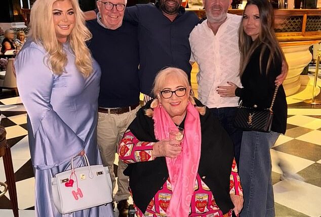 Gemma Collins continued to show off her incredible weight loss as she enjoyed a family dinner with her mother Joan Collins, father Alan, birthday boy Russell, his partner and Gemma's fiancé Rami Hawash on Saturday evening