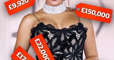 Georgina Rodriguez wore more than £2.4 million worth of jewellery while attending Venice Film Festival yesterday. Pictured