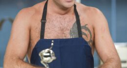 Gino D'Acampo cooking on This Morning while wearing only an apron in 2011