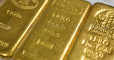 Gold prices hit all-time high on rising uncertainty, while U.S. stock futures little changed