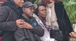 Raymond (pictured with his wife Cynthia and their daughter and granddaughter) will join other Alzheimer's Society mascots at the England v Wales friendly on October 9