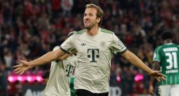 Harry Kane became the fastest player since 1992 to reach 100 goals for a club in one of Europe's top five leagues, with the England captain getting there in 104 Bayern Munich games