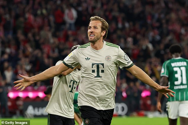 Harry Kane became the fastest player since 1992 to reach 100 goals for a club in one of Europe's top five leagues, with the England captain getting there in 104 Bayern Munich games