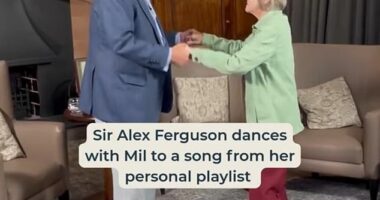 Sir Alex Ferguson beamed as he shared a heartwarming dance with a lifelong Manchester United fan living with dementia