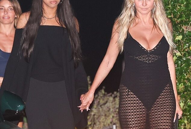 Heidi Klum's rarely seen 15-year-old daughter Lou joined her at dinner at Nobu in Malibu on Monday evening