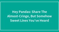 Hey Pandas: Share The Almost-Cringe, But Somehow Sweet Lines You’ve Heard