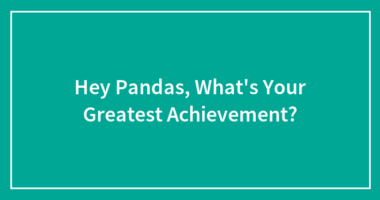 Hey Pandas, What’s Your Greatest Achievement?