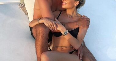 Speaking about news of the sale, the source said: 'The house move is purely so that Olivia and Bradley can be in London. Owning their Cheshire home when they are both based in the capital now is completely pointless' (Olivia and Bradley are pictured last year)