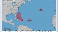 The National Hurricane Center warned that Tropical Storm Humberto is projected to become a Category 3 hurricane by next week